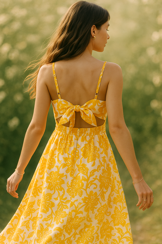 Yellow daze bow dress